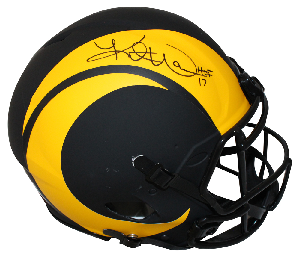 Kurt Warner Signed Los Angeles Rams Authentic Helmet HOF Beckett