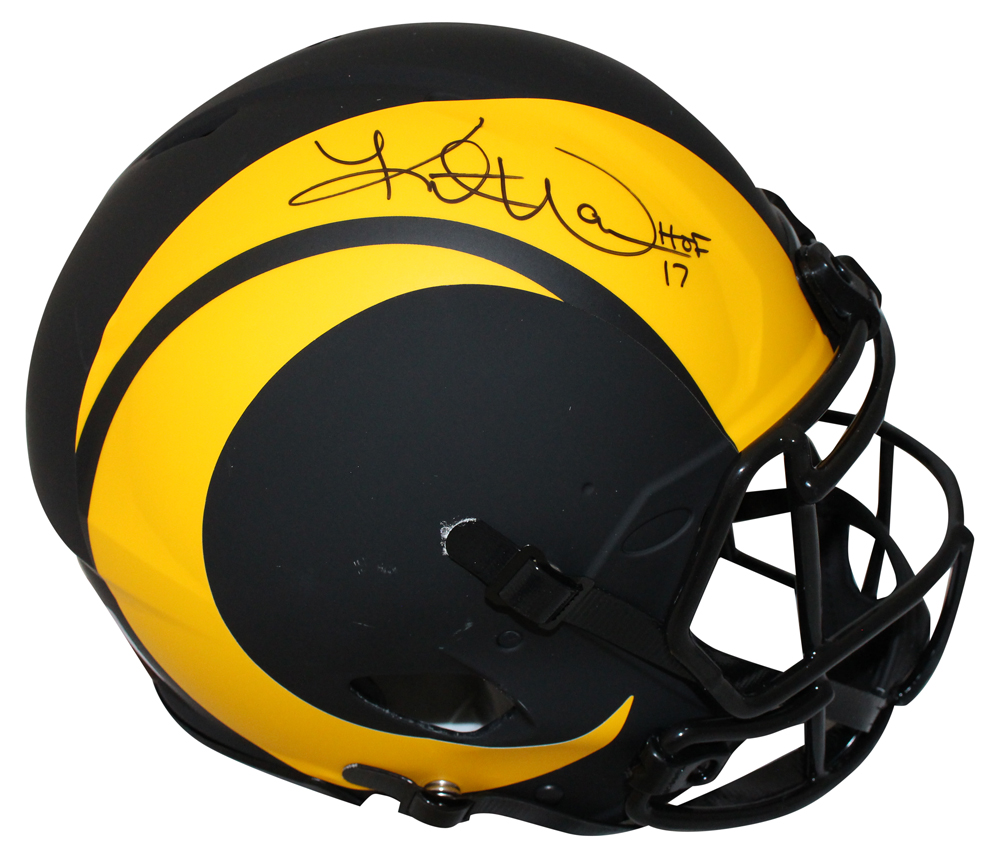 Kurt Warner Signed Los Angeles Rams Authentic Helmet HOF Beckett 
