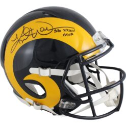 Kurt Warner Autographed St. Louis Rams Authentic TB Helmet Beckett Witness 50087