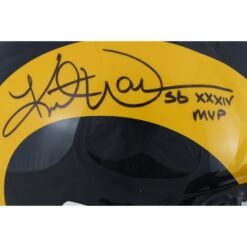 Kurt Warner Autographed St. Louis Rams Authentic TB Helmet Beckett Witness 50087