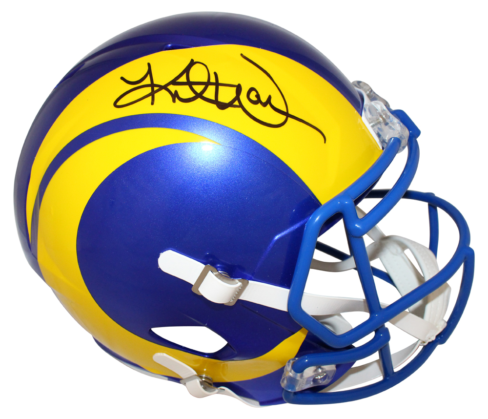Kurt Warner Autographed/Signed Los Angeles Rams Spd F/S Helmet BAS 