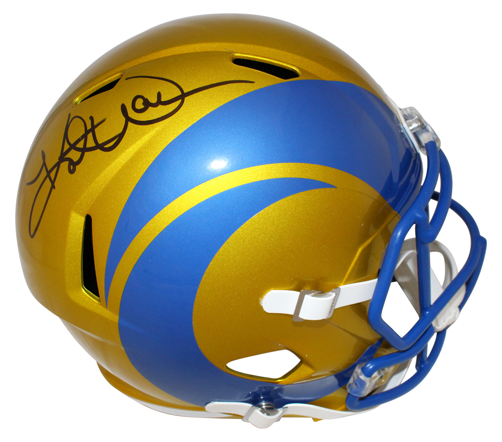 Kurt Warner Signed Los Angeles Rams Spd Flash F/S Helmet BAS