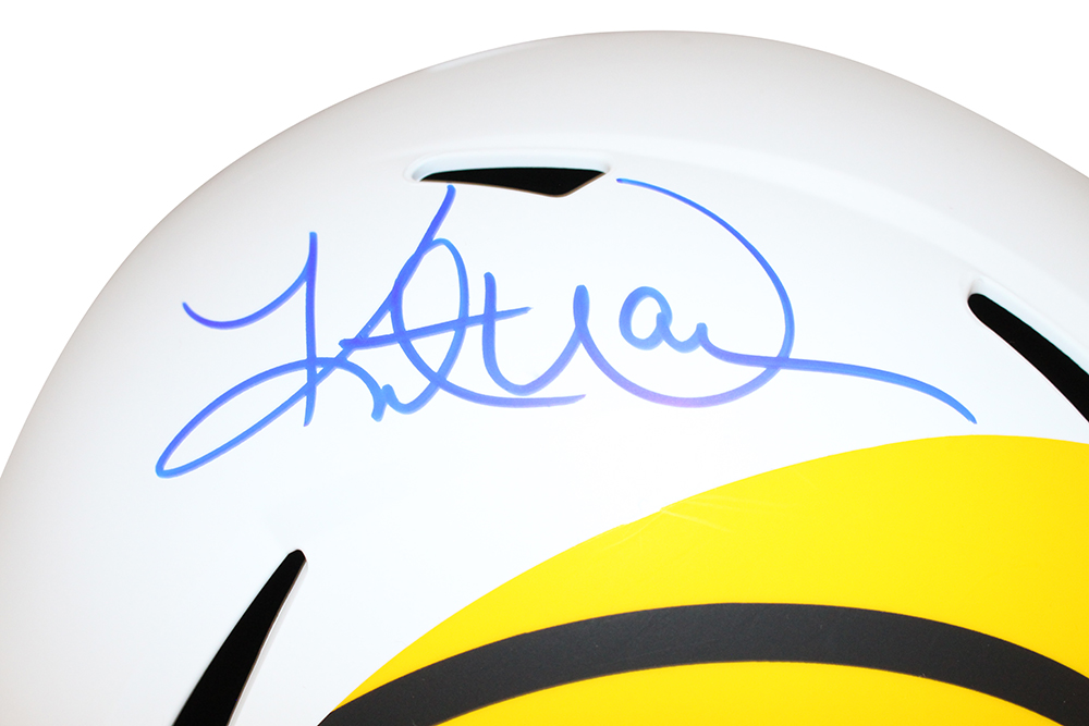 Kurt Warner Signed Los Angeles Rams Spd F/S Lunar Helmet BAS