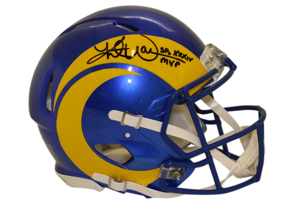 Kurt Warner Signed St Louis Rams Authentic Speed Helmet SB MVP Beckett