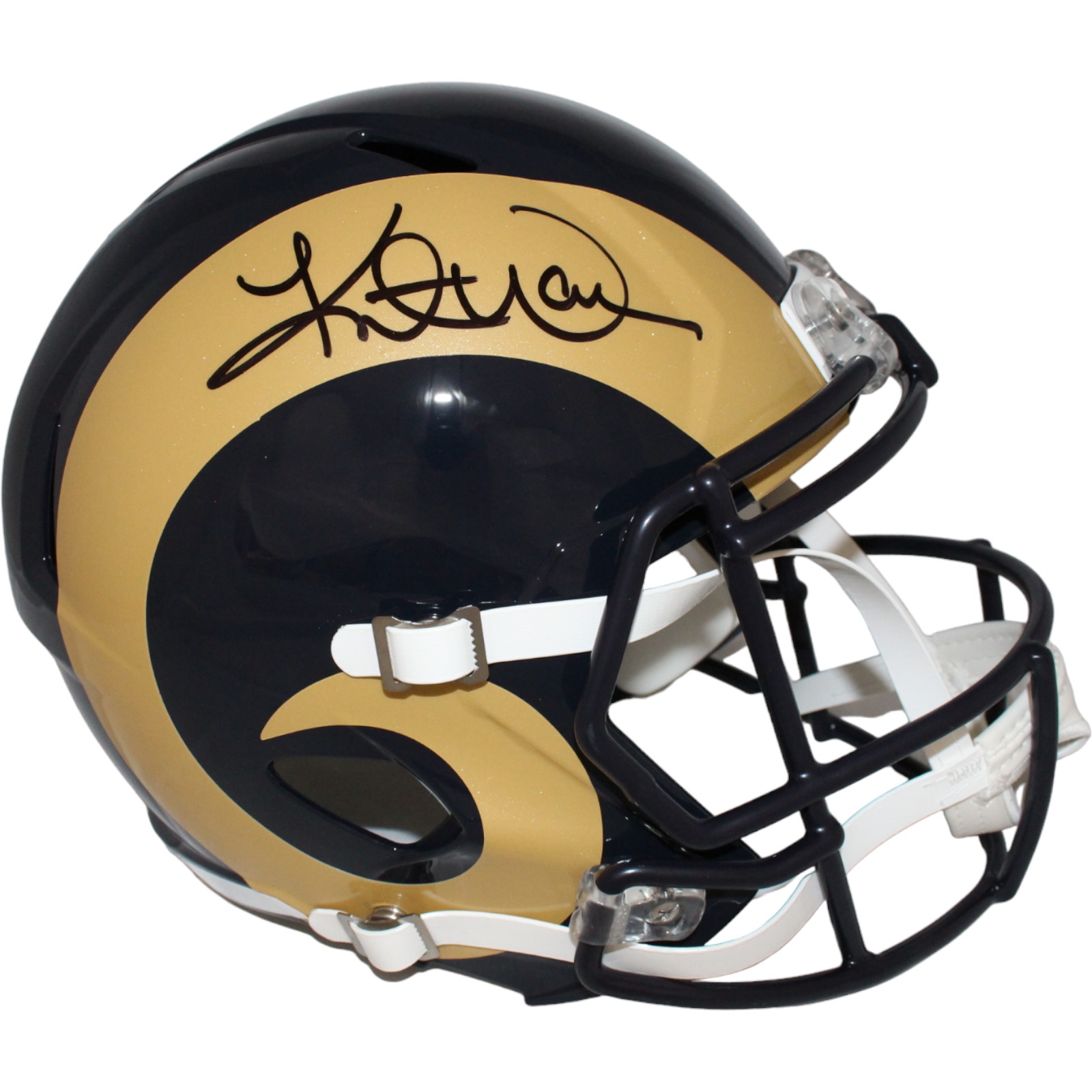 Kurt Warner Autographed Los Angeles Rams TB F/S Helmet Beckett