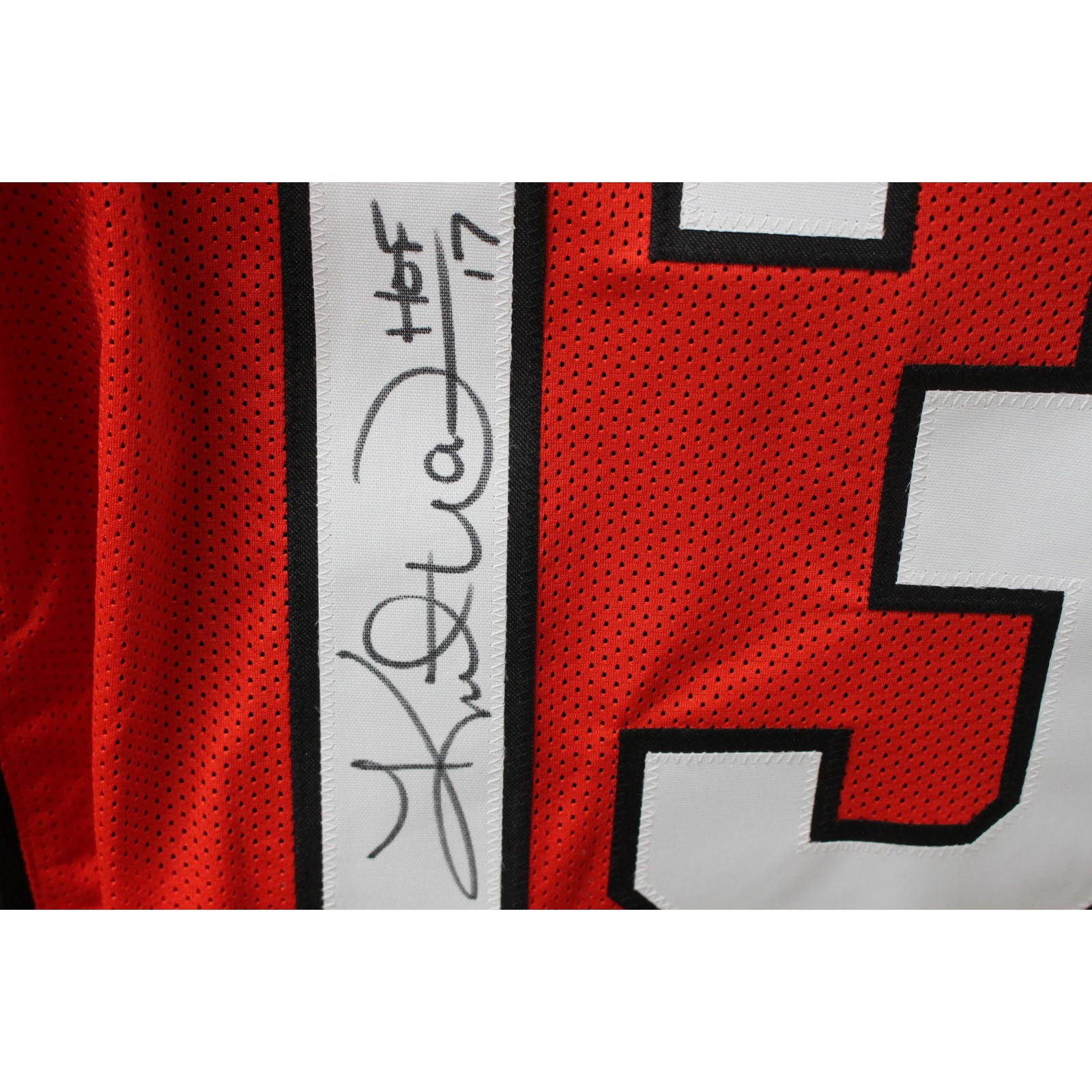 Kurt Warner Autographed Pro Style sz XL Red Jersey HOF Beckett Witness 50094
