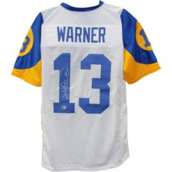 Kurt Warner Autographed/Signed Pro Style White XL Jersey Beckett Witness 51785