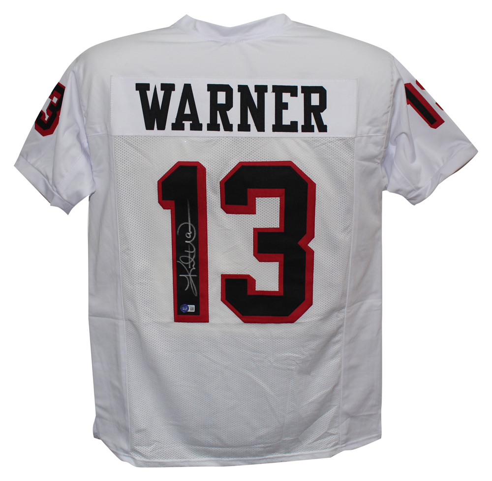 Kurt Warner Autographed/Signed AFL Style White XL Jersey Beckett