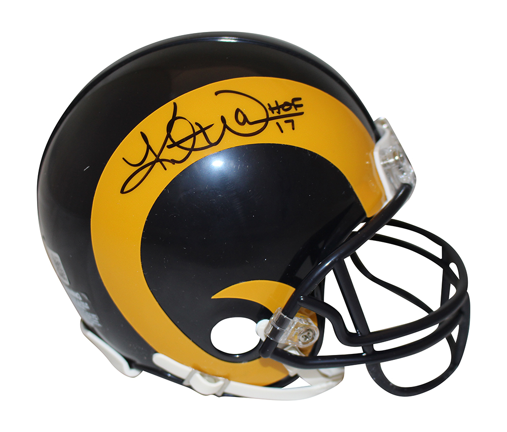 Kurt Warner Signed St Louis Rams 81-99 VSR4 Mini Helmet HOF Beckett