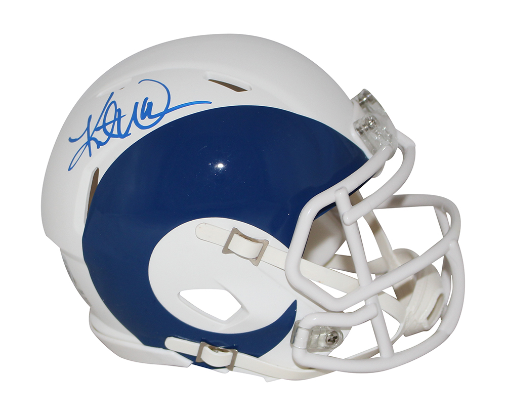 Kurt Warner Autographed/Signed Los Angeles Rams AMP Mini Helmet BAS