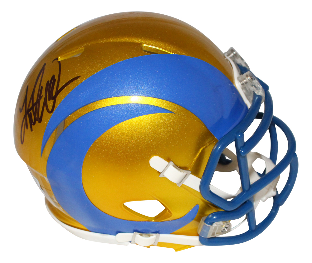 Kurt Warner Autographed/Signed St. Louis Rams Flash Spd Mini BAS 