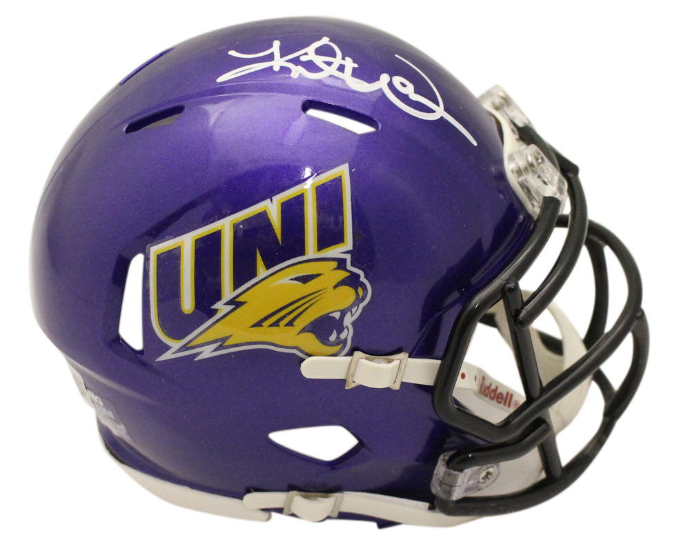 Kurt Warner Signed Northern Iowa Panthers Speed Mini Helmet Beckett