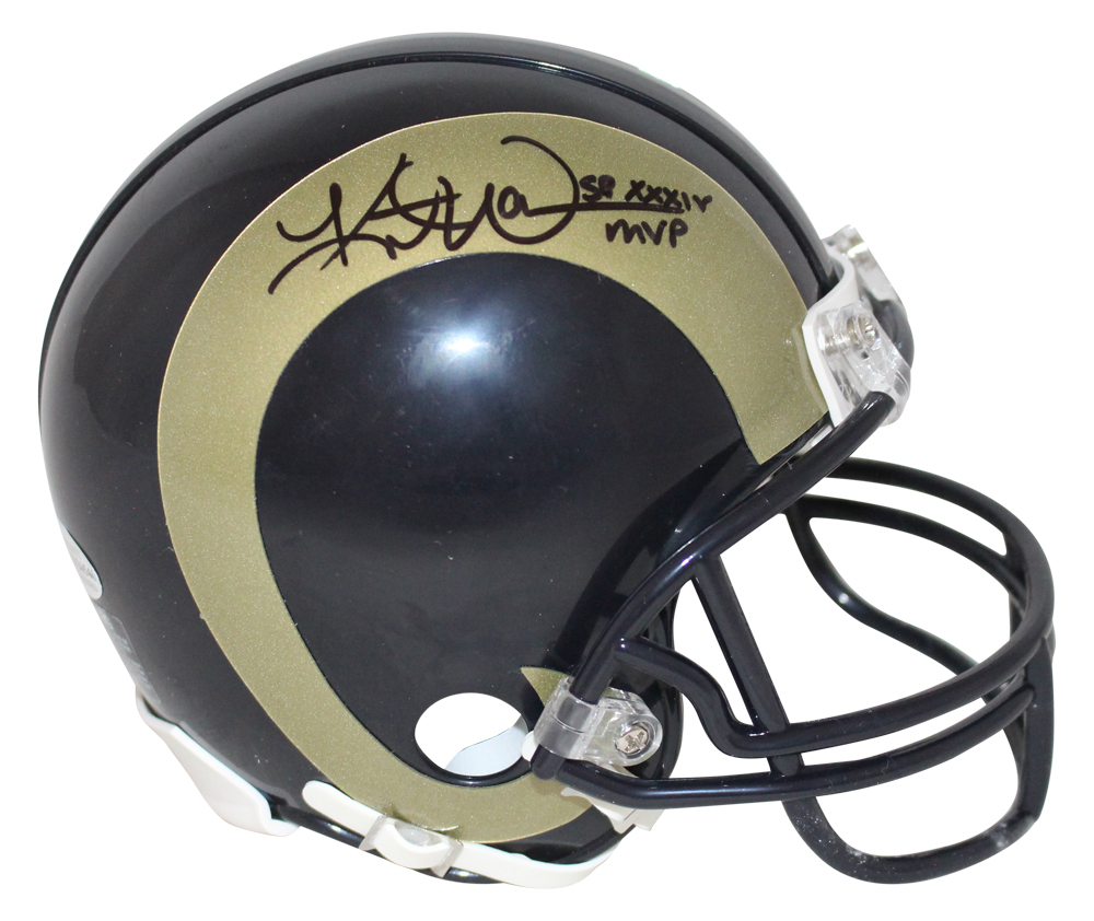 Kurt Warner Autographed St Louis Rams TB 00-16 Mini Helmet GSOT BAS 31133