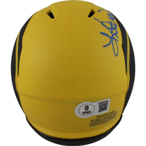 Kurt Warner Autographed Los Angeles Rams Rave Mini Helmet Beckett Witness 50100