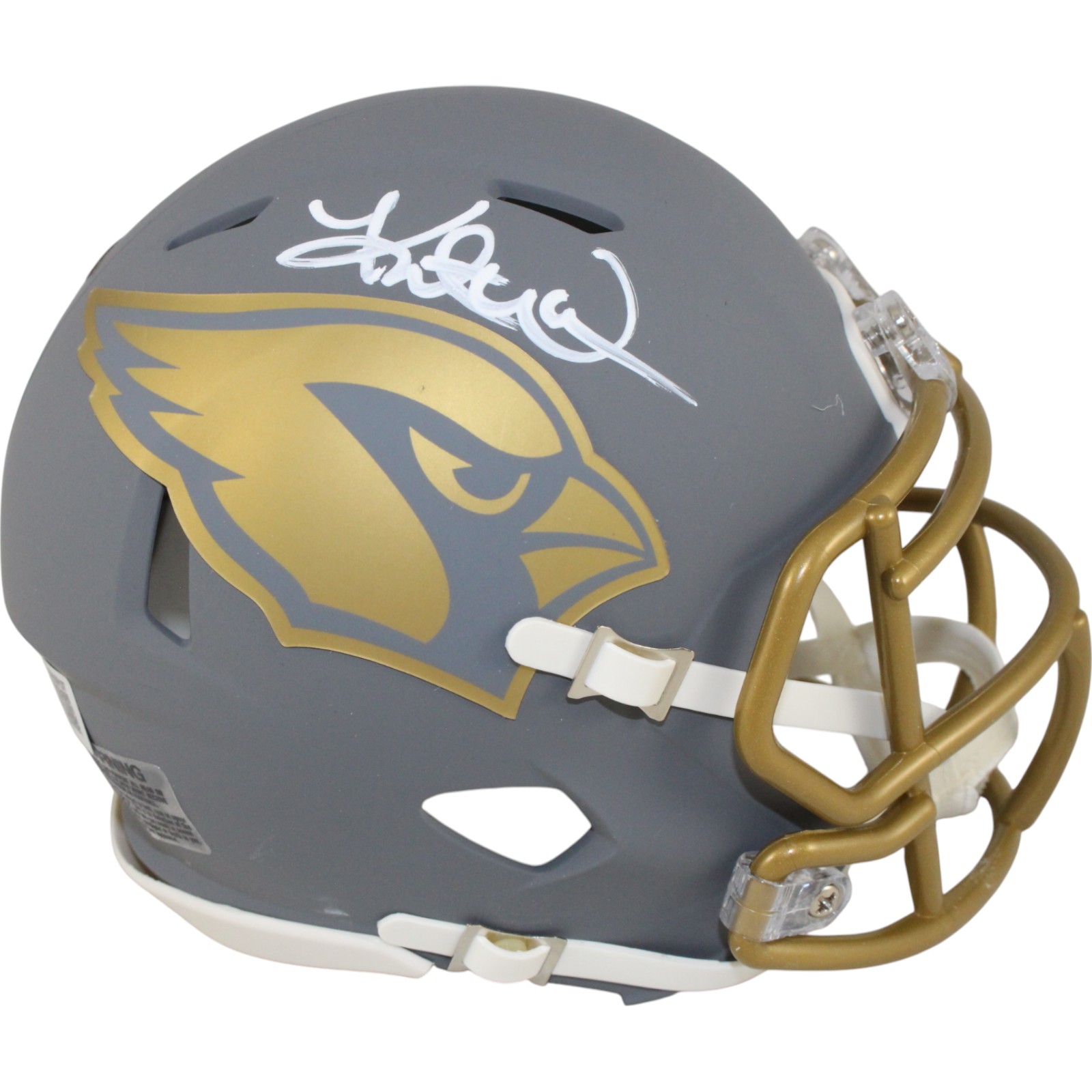 Kurt Warner Autographed/Signed Arizona Cardinals Slate Mini Helmet Beckett 50095