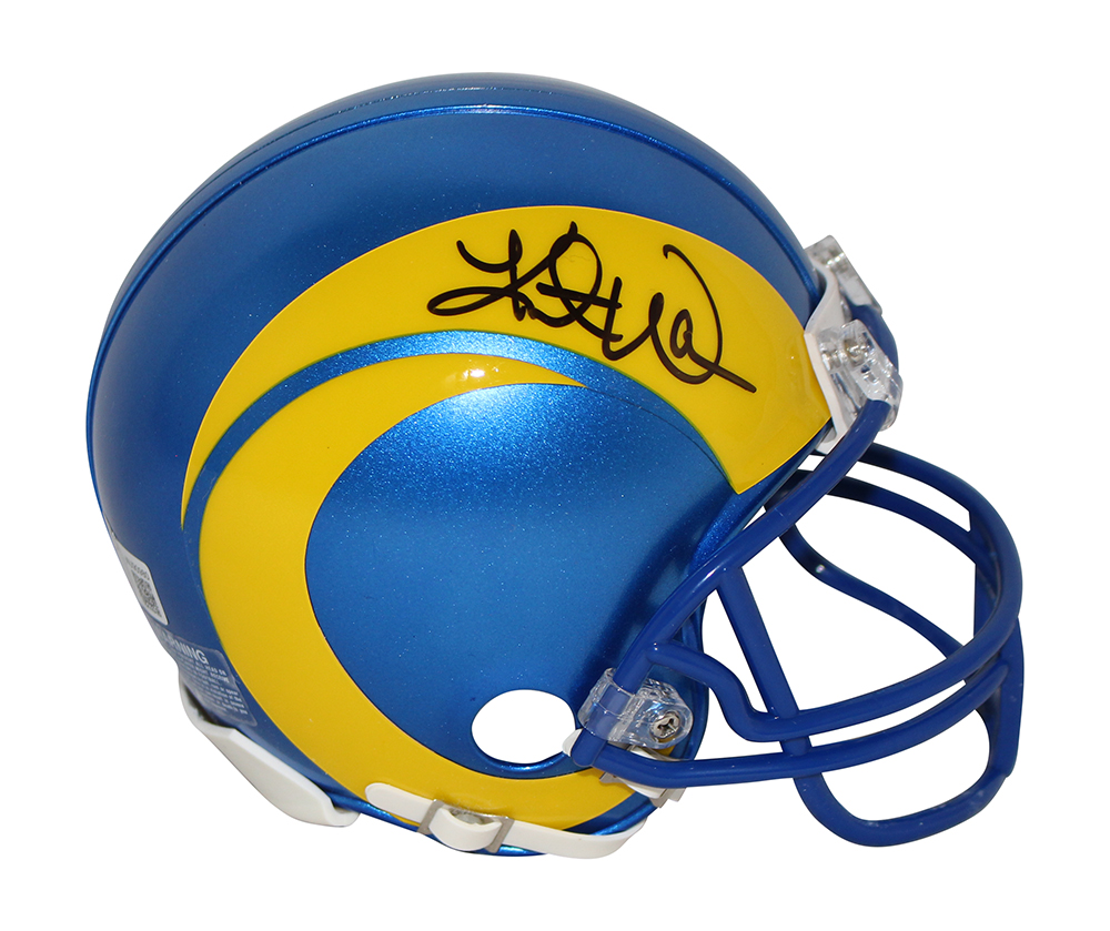 Kurt Warner Autographed/Signed Los Angeles Rams VSR4 Mini Helmet BAS