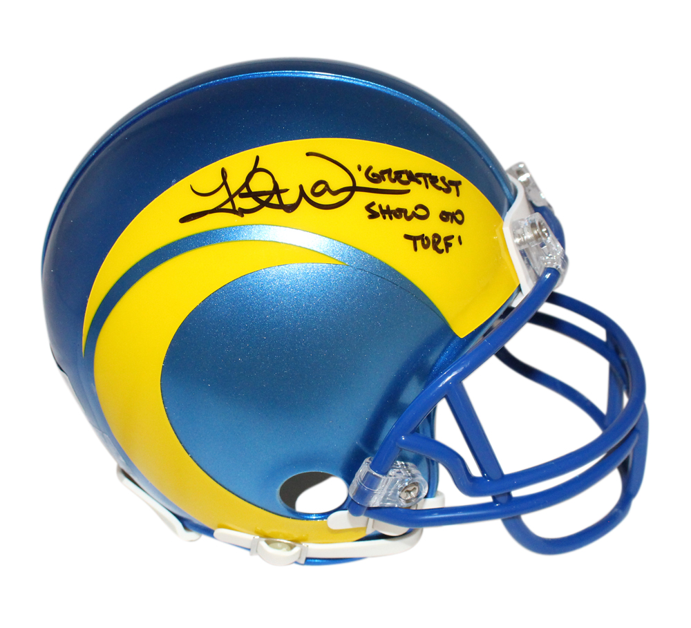 Kurt Warner Signed Los Angeles Rams Mini Helmet VSR4 GSOT Beckett 