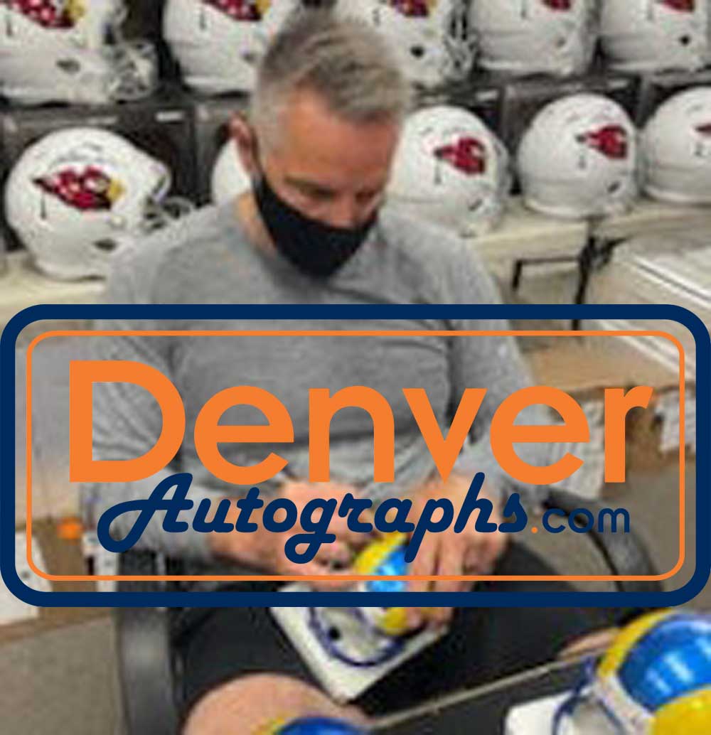 Kurt Warner Autographed/Signed Los Angeles Rams Speed Mini Helmet BAS