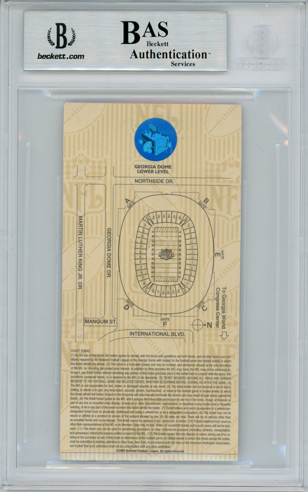 Kurt Warner Autographed Super Bowl XXXIV Ticket Stub SB MVP Beckett Slab