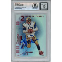 Kurt Warner Autographed 2001 Fleer #14TT Slabbed Trading Card Beckett 50106