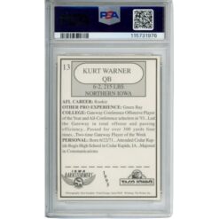 Kurt Warner Autographed 1995 Taco John's #13 Trading Card EX 5 10 Auto PSA 50105