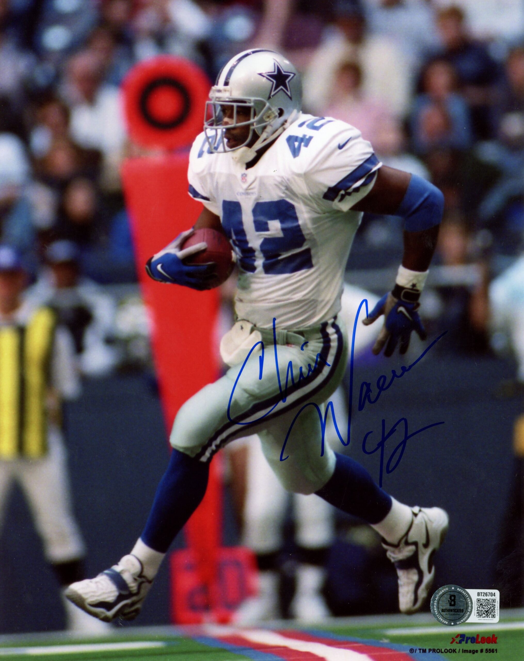 Chris Warren Autographed Dallas Cowboys 8x10 Photo PL White Run Beckett 56833