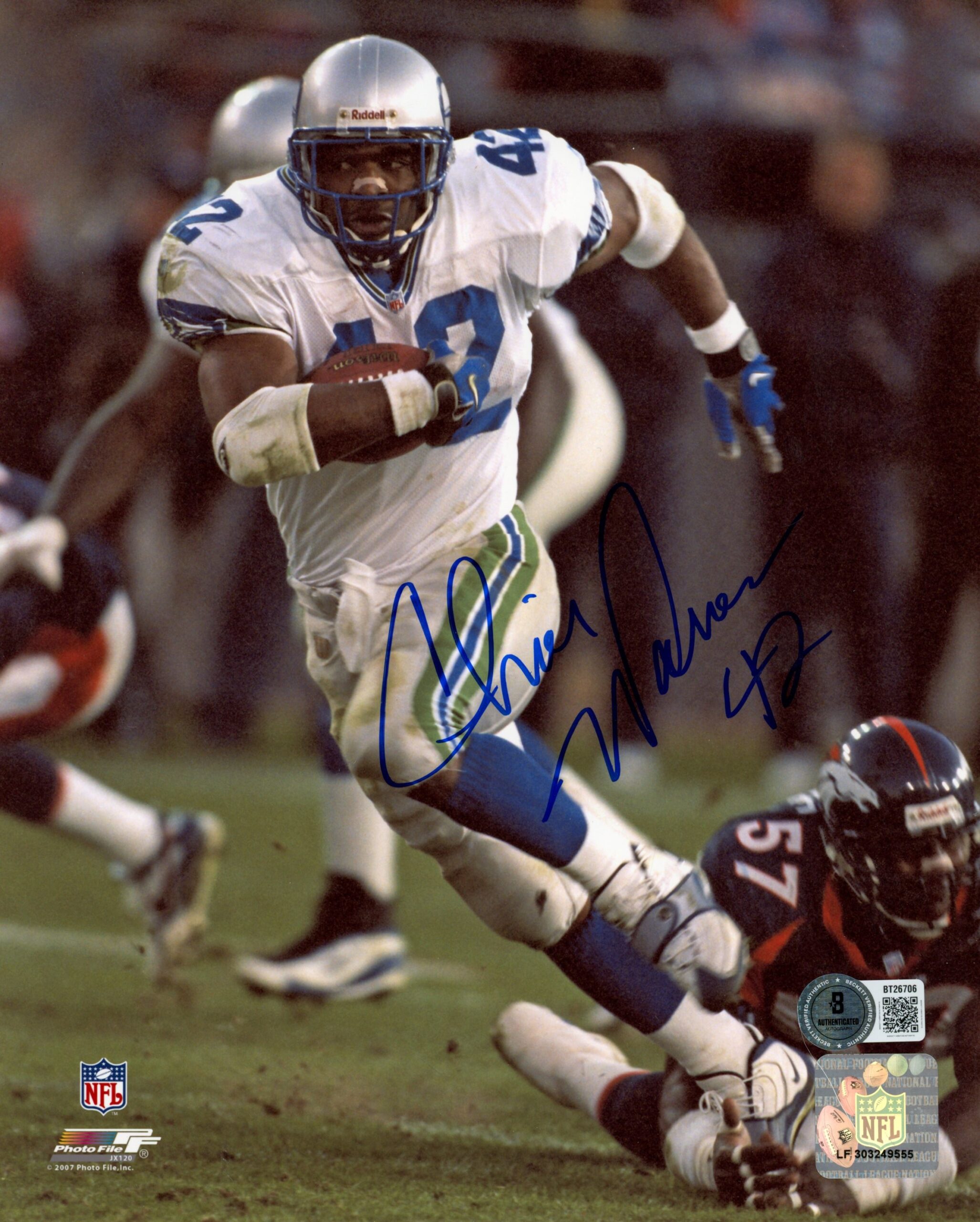 Chris Warren Autographed Seattle Seahawks 8x10 Photo PF vs Broncos Beckett 56829 1 Chris Warren Autographed Seattle Seahawks 8x10 Photo PF vs Broncos Beckett 56829