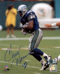 Chris Warren Autographed Seattle Seahawks 8x10 Photo PF In Snow Beckett 56830