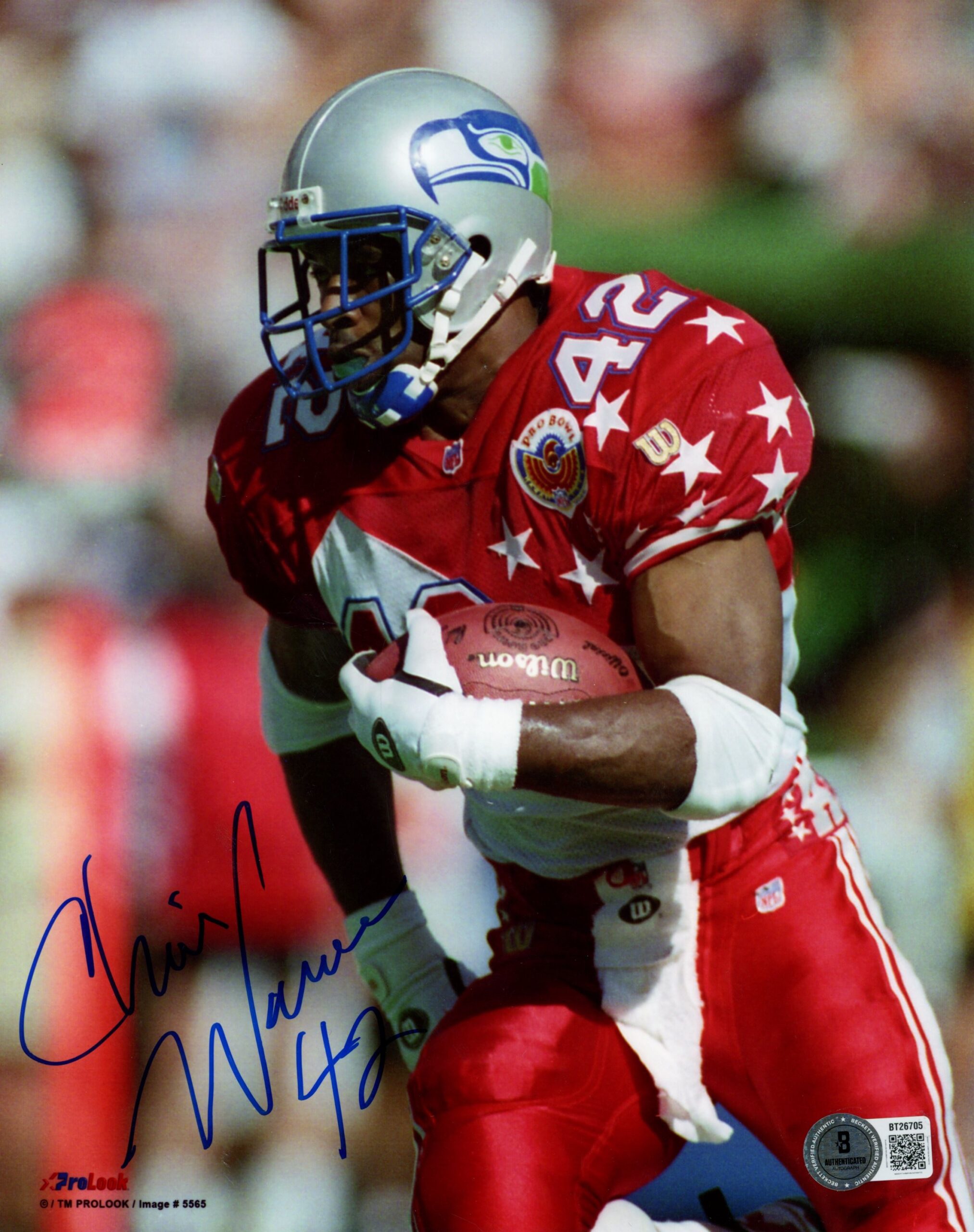 Chris Warren Autographed Seattle Seahawks 8x10 Photo PL Pro Bowl Beckett 56832