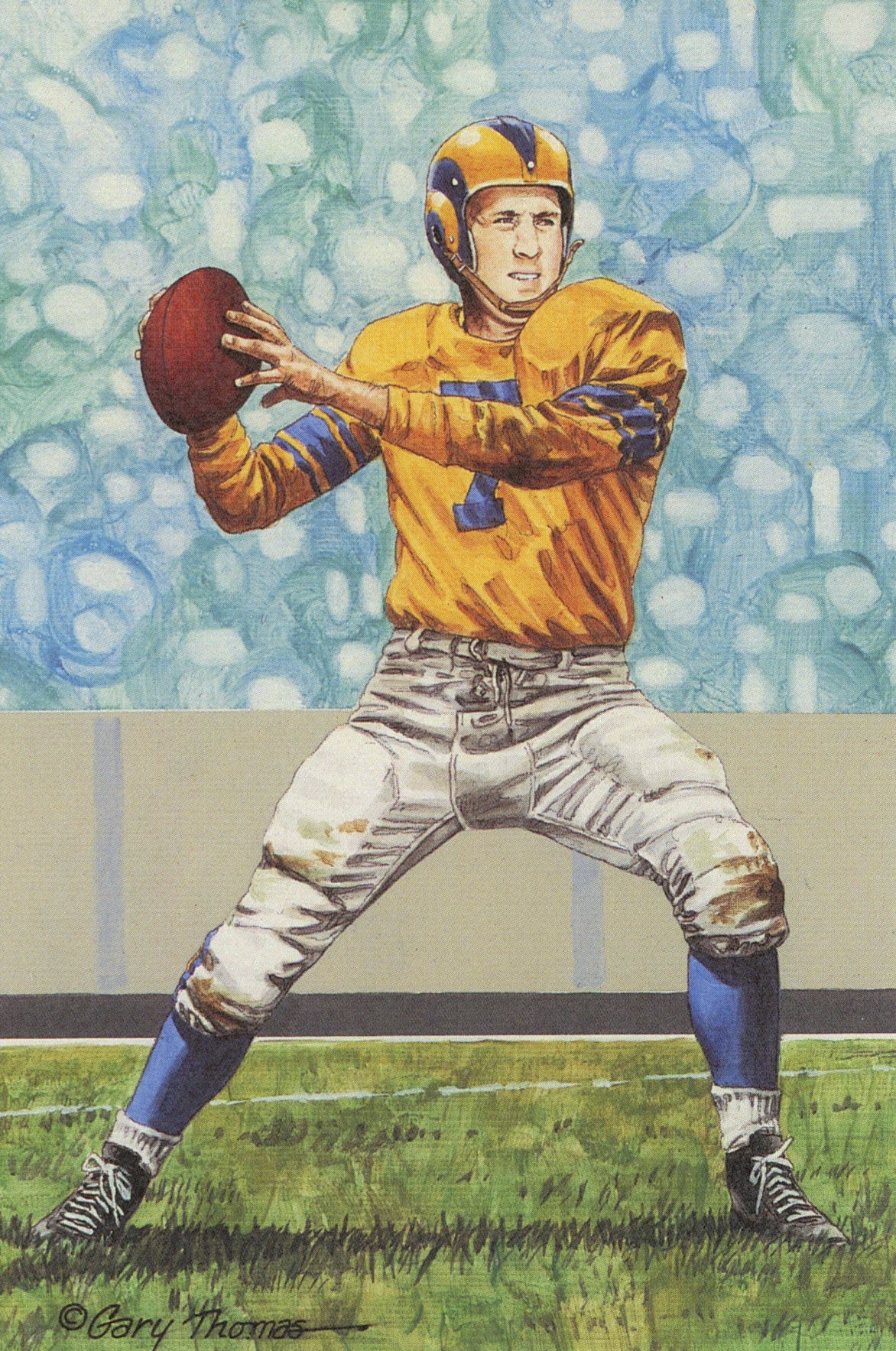 Bob Waterfield Los Angeles Rams Goal Line Art Card Series 5 #148 LE /5000 58168