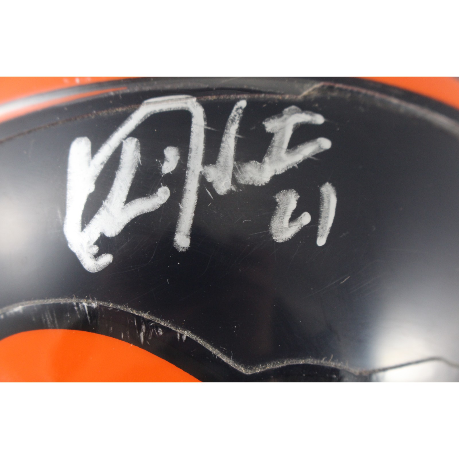 Chris Watson Autograped Denver Broncos Mini Helmet VSR4 97-23 TB Beckett 52863
