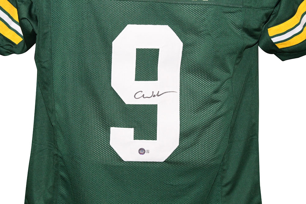 Christian Watson Autographed/Signed Pro Style Green XL Jersey Beckett