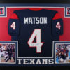 Deshaun Watson Autographed Houston Texans Framed Blue XL Jersey JSA 25346