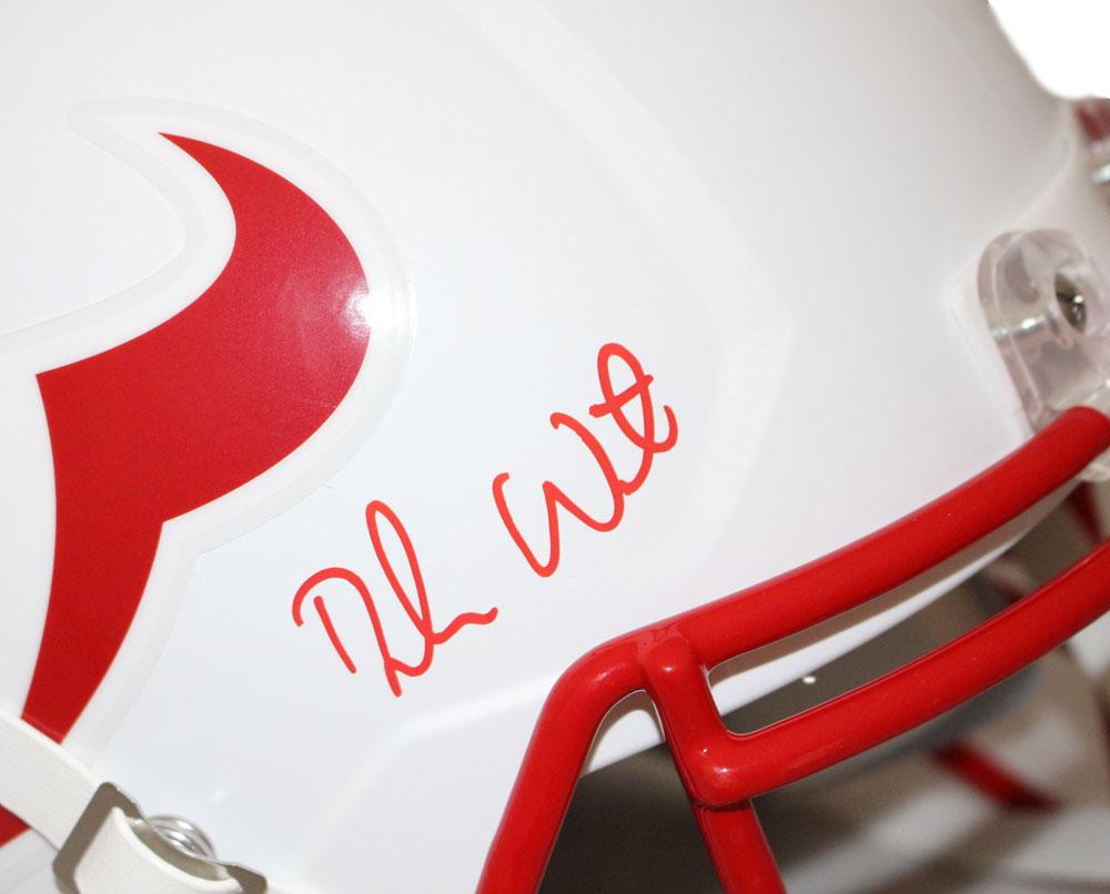 Deshaun Watson Autographed Houston Texans Flat White Replica Helmet BAS 26882