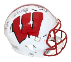 Watt Brothers Combo Signed Authentic Wisconsin Badgers Speed Helmet Beckett