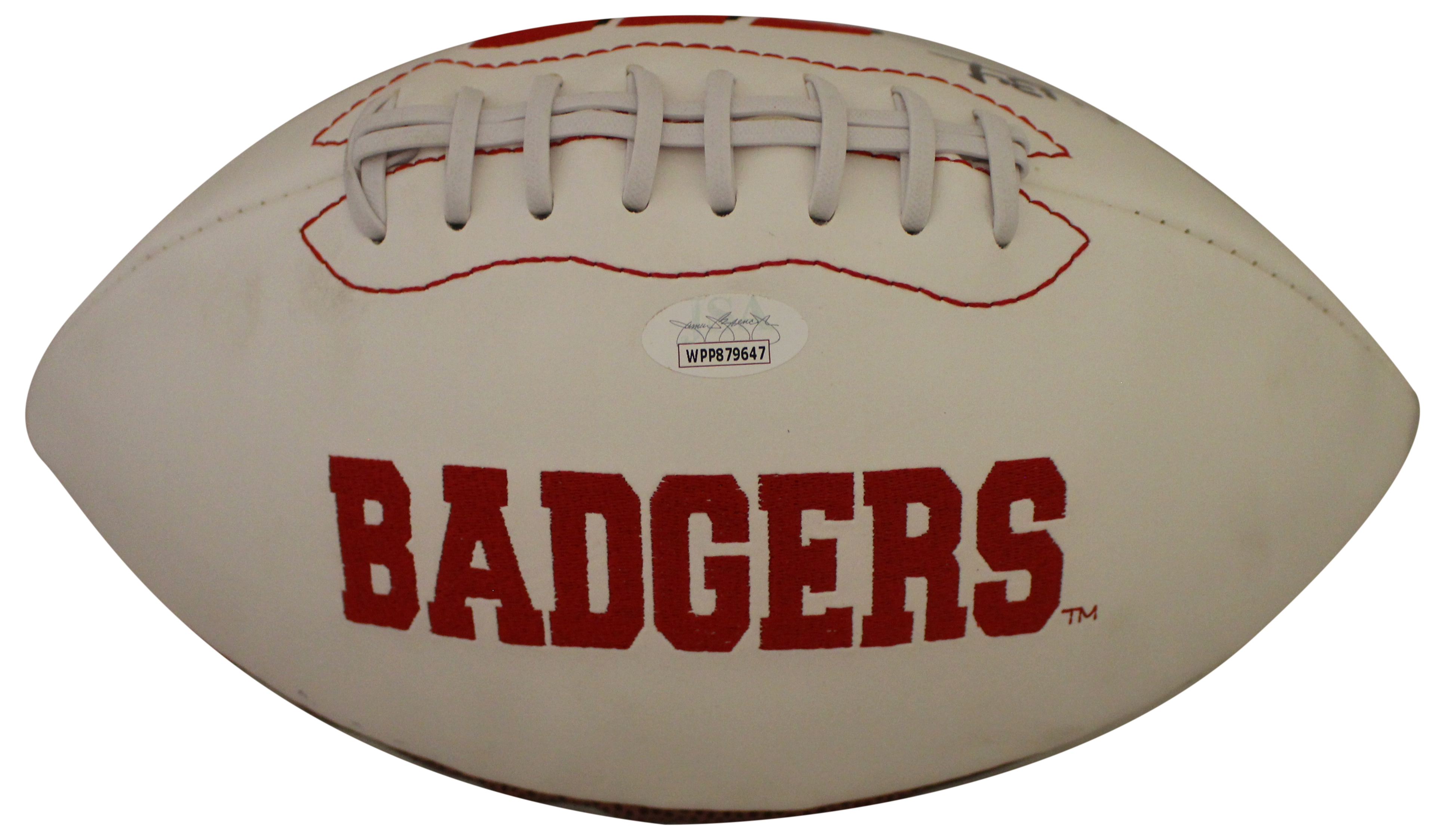 Derek Watt Autographed/Signed Wisconsin Badgers Logo Football JSA 28930
