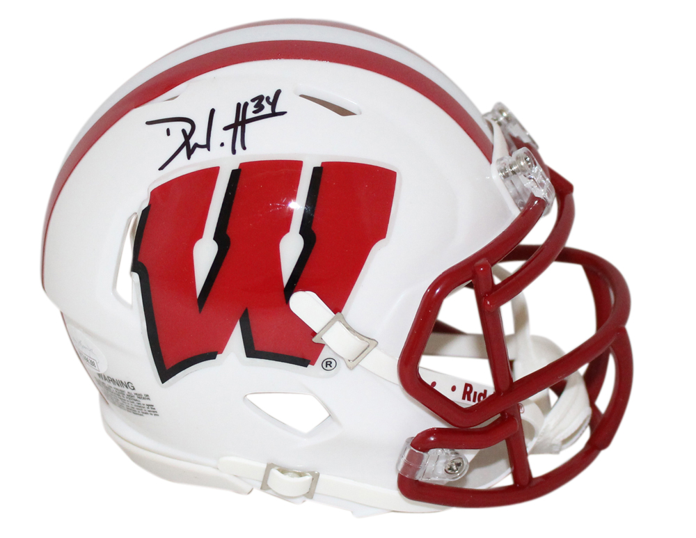 Derek Watt Autographed Wisconsin Badgers Speed Mini Helmet Beckett