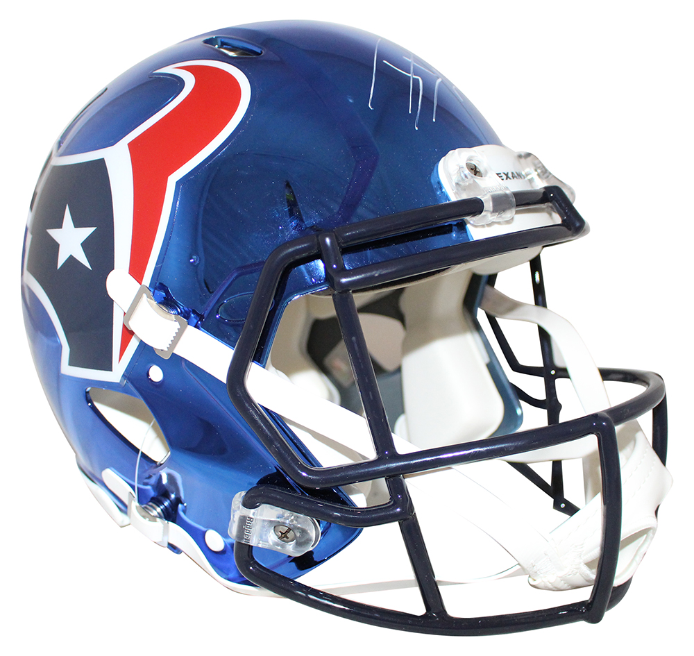 JJ Watt Autographed/Signed Houston Texans Authentic Chrome Helmet JSA 28989