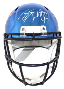 JJ Watt Autographed Houston Texans Chrome Replica Helmet As Is JSA 25351