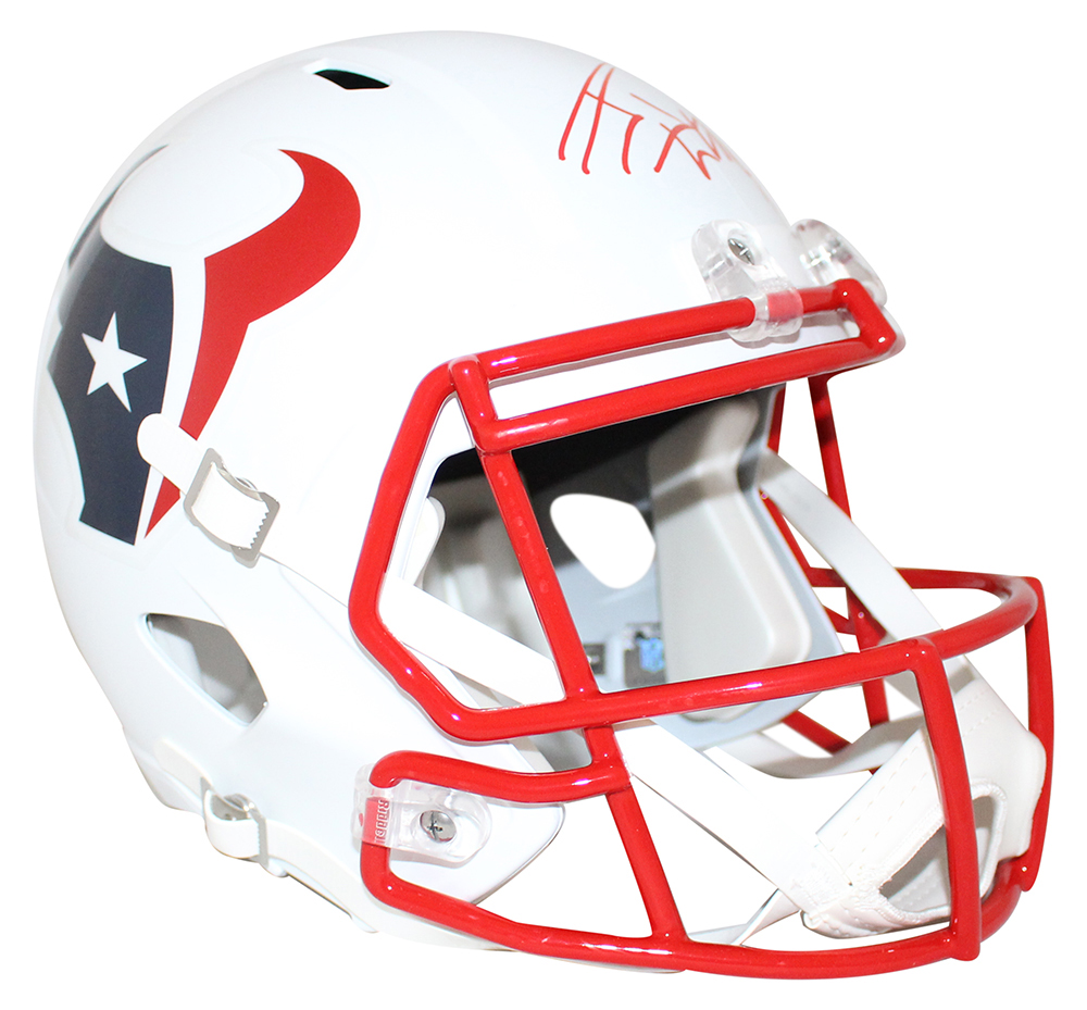 JJ Watt Autographed/Signed Houston Texans F/S Flat White Helmet JSA 28995