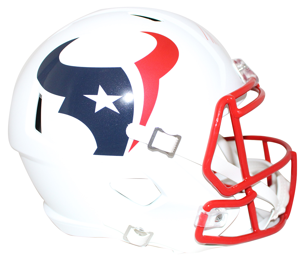 JJ Watt Autographed/Signed Houston Texans F/S Flat White Helmet JSA 28995