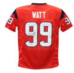 JJ Watt Autographed/Signed Pro Style Red XL Jersey Beckett