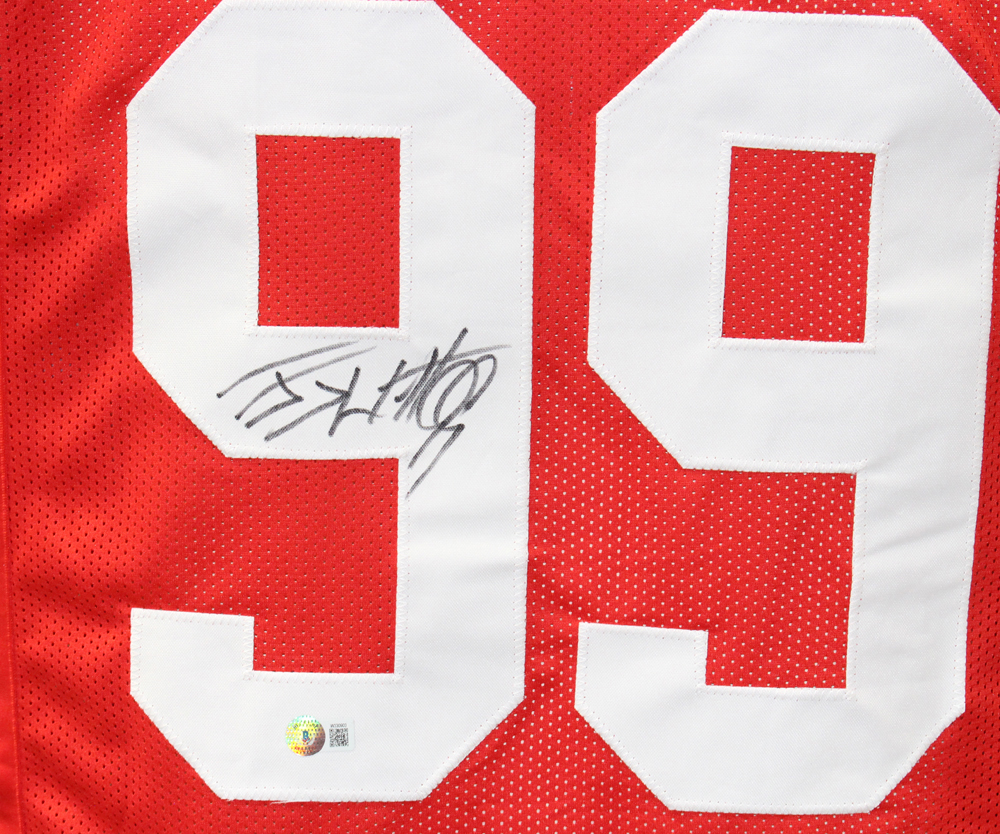 JJ Watt Autographed/Signed Pro Style Red XL Jersey Beckett