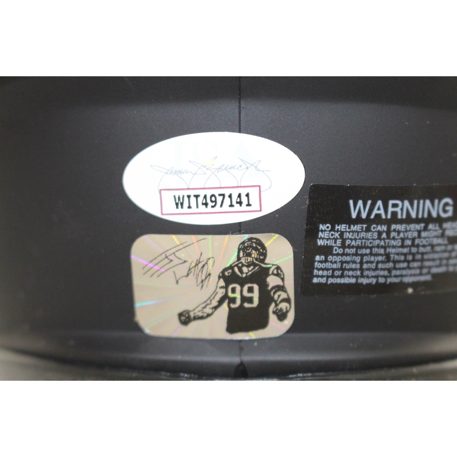 JJ Watt Autographed/Signed Houston Texans Eclipse Mini Helmet JSA 58245 4 JJ Watt Autographed/Signed Houston Texans Eclipse Mini Helmet JSA 58245