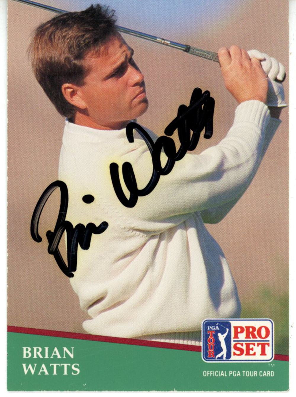 Brian Watts Autographed 1991 Pro Set #135 Trading Card Beckett 44919