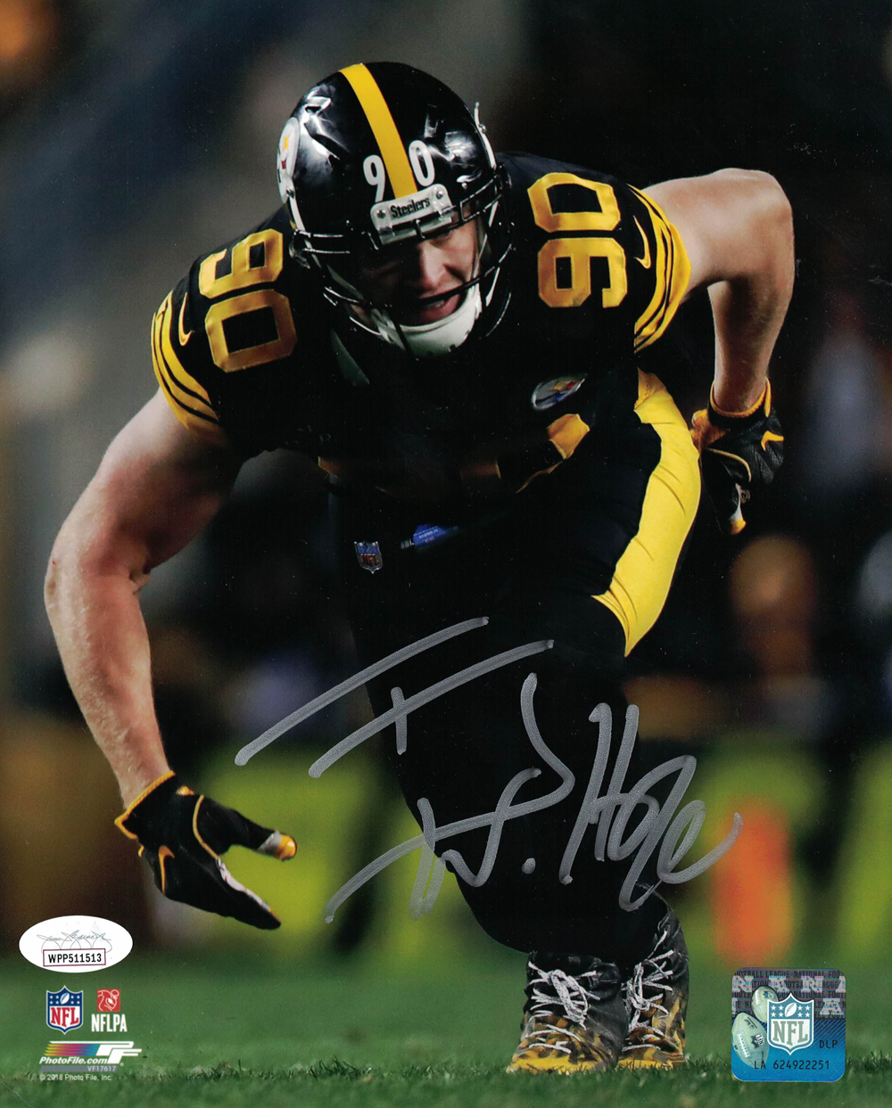 TJ Watt Autographed/Signed Pittsburgh Steelers 8x10 Photo JSA PF 
