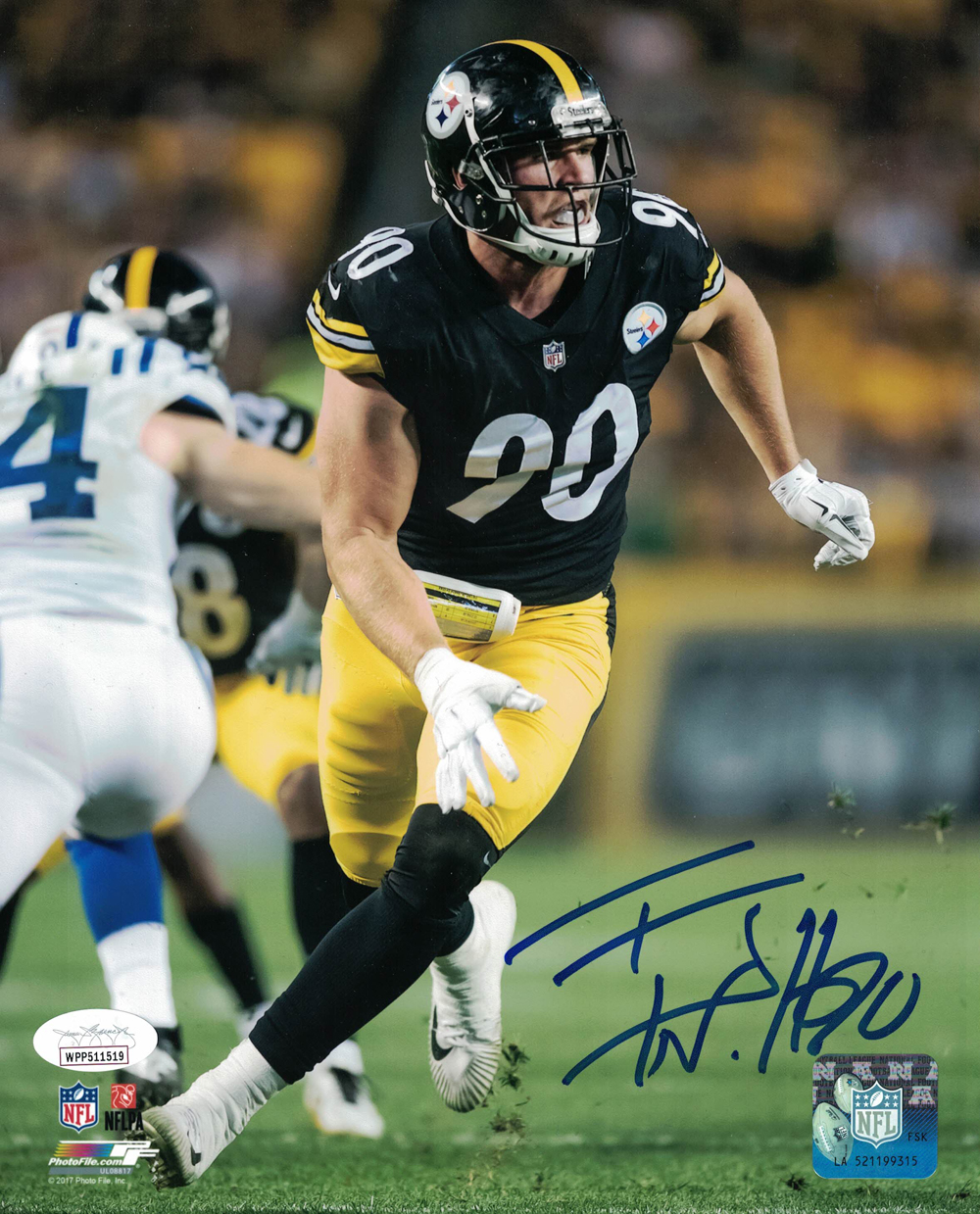 TJ Watt Autographed/Signed Pittsburgh Steelers 8x10 Photo JSA PF 
