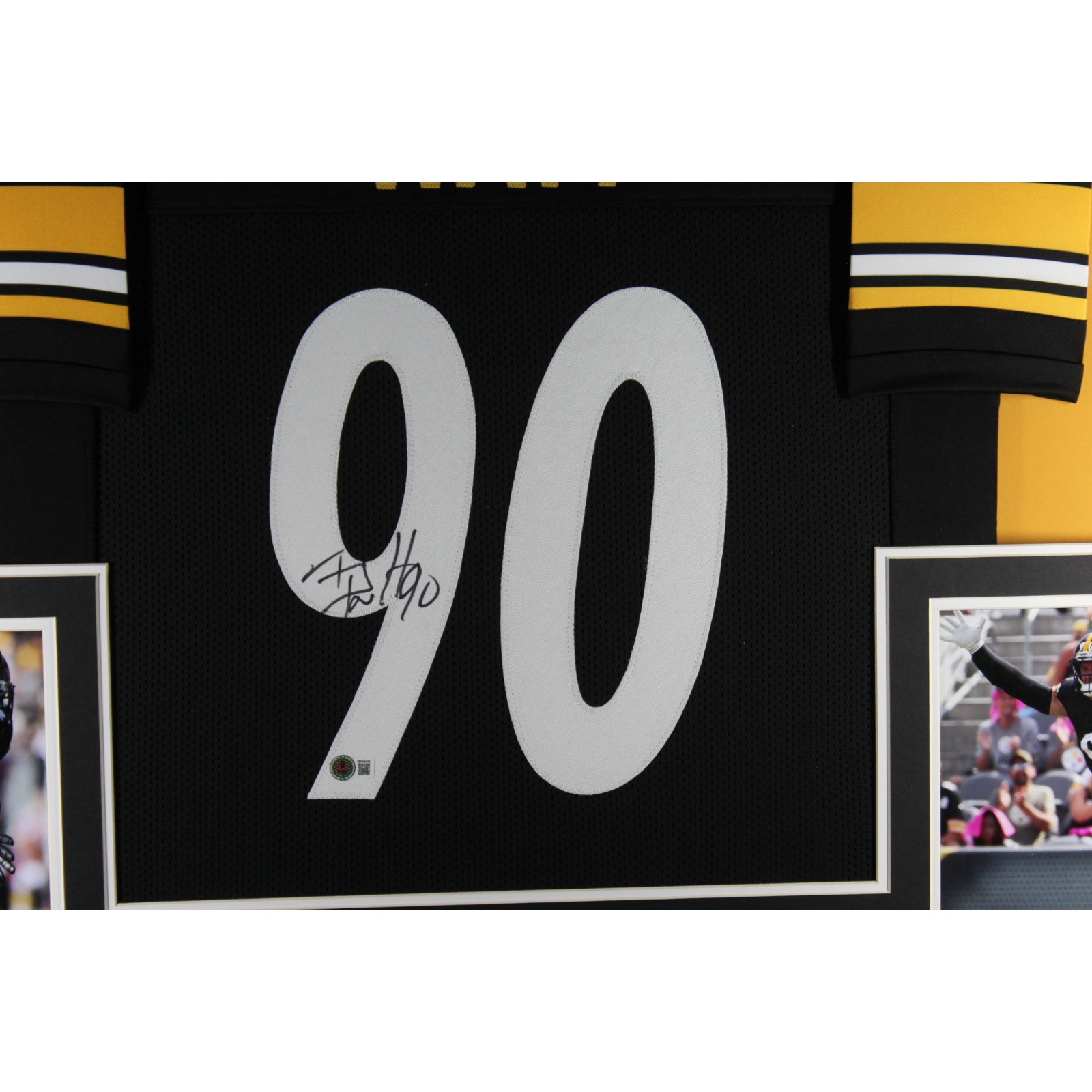 TJ Watt Autographed Pro Style Black XL Framed Jersey 35x43 Beckett 51244 2 TJ Watt Autographed Pro Style Black XL Framed Jersey 35x43 Beckett 51244