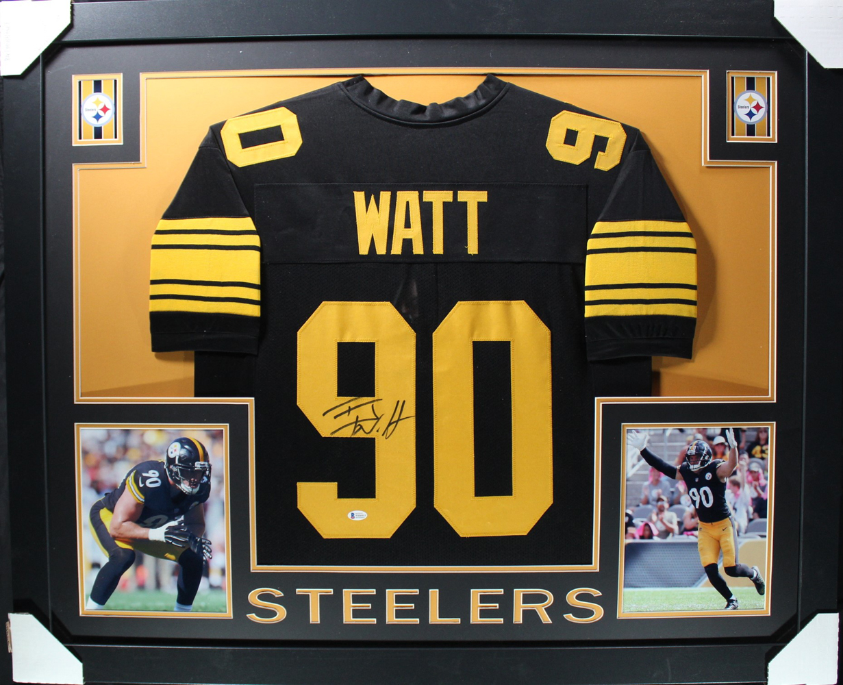 TJ Watt Autographed/Signed Pro Style Framed Color Rush XL Jersey Beckett