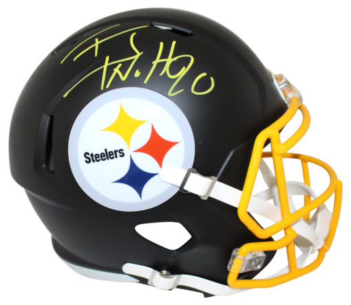 TJ Watt Autographed Pittsburgh Steelers Black Matte Replica Helmet JSA 25419